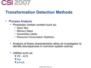 Anti-Forensics: Real world identification, analysis and prevention