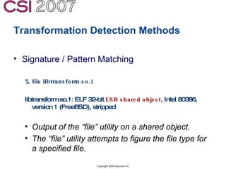 Anti-Forensics: Real world identification, analysis and prevention