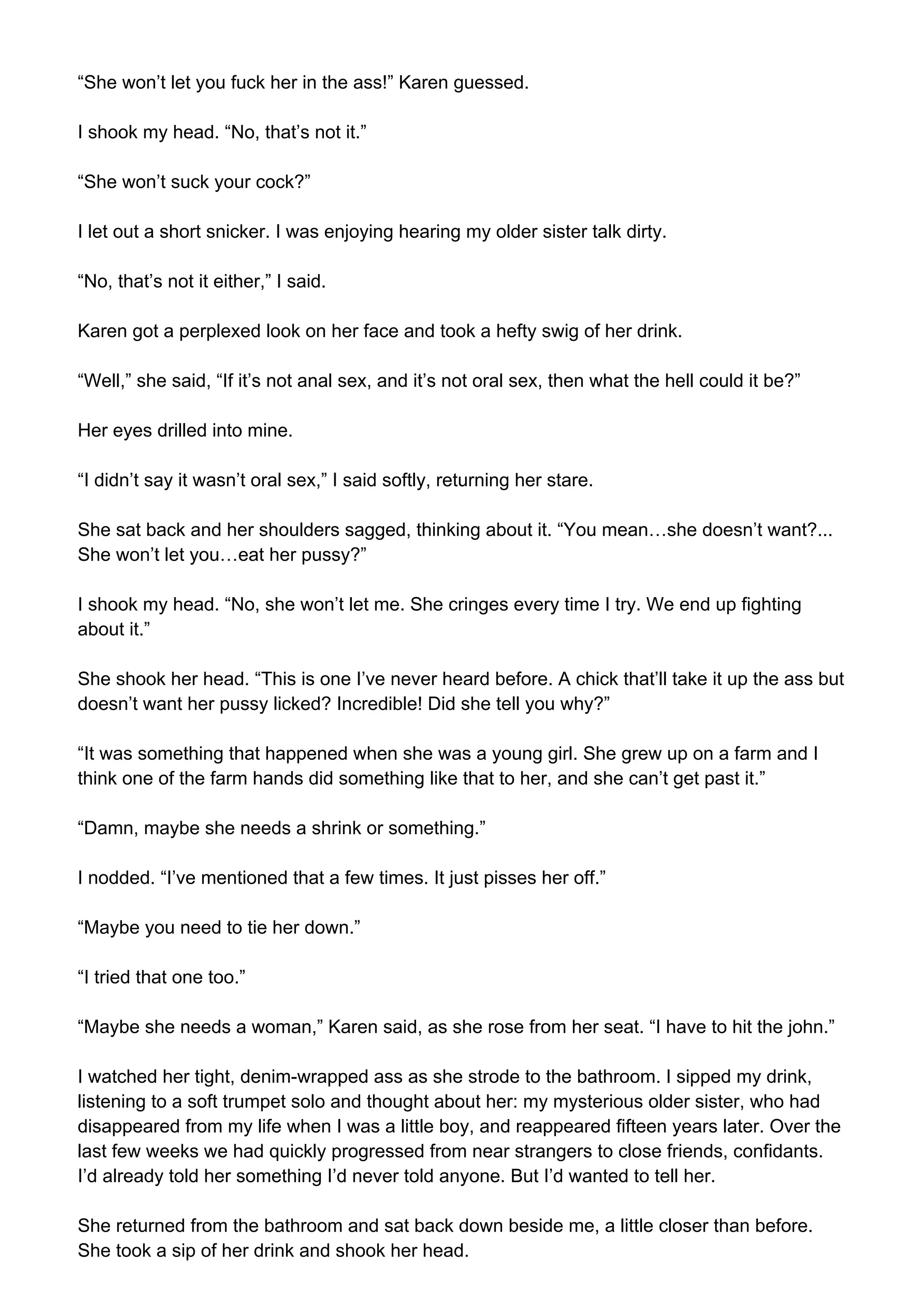 I had sex with my sister. -- The story of real incest. www.freeporn