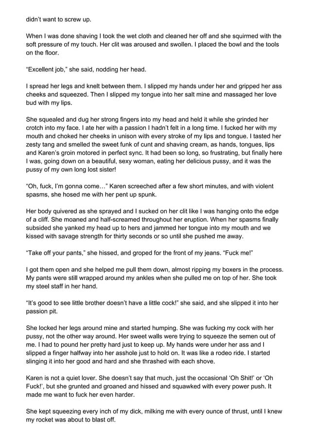 I had sex with my sister. The story of real incest. www.freeporn