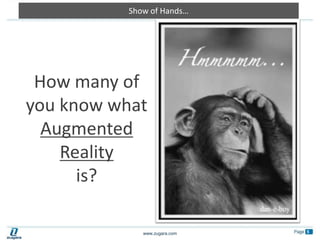 Show of Hands…How many of you know what Augmented Reality is?