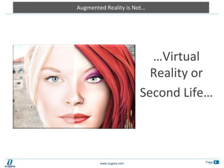 Augmented Reality is Not……Virtual Reality or Second Life…
