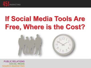If Social Media Tools Are
Free, Where is the Cost?
 