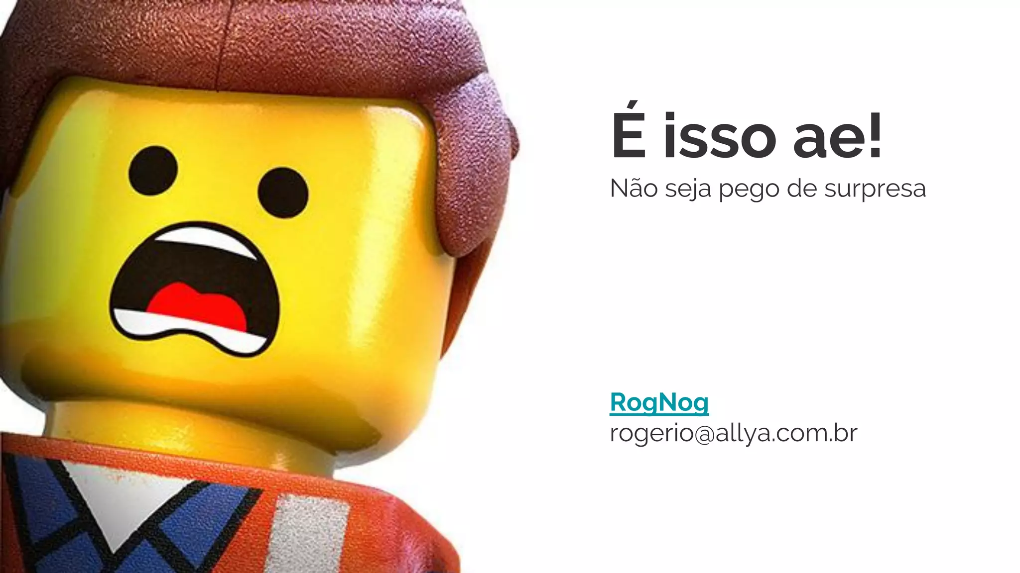 É isso ae!
Não seja pego de surpresa
RogNog
rogerio@allya.com.br
 