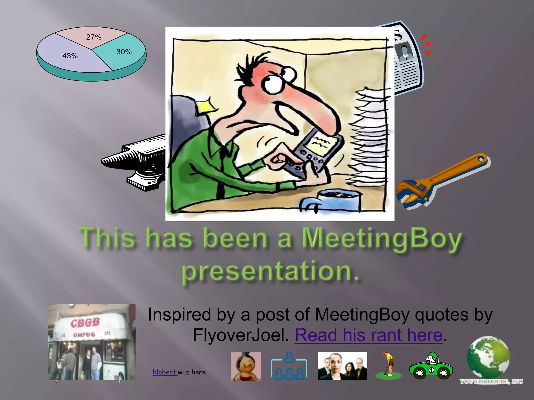 The logo embedded on every page of an internal presentation, as though we could ever forget where we work.