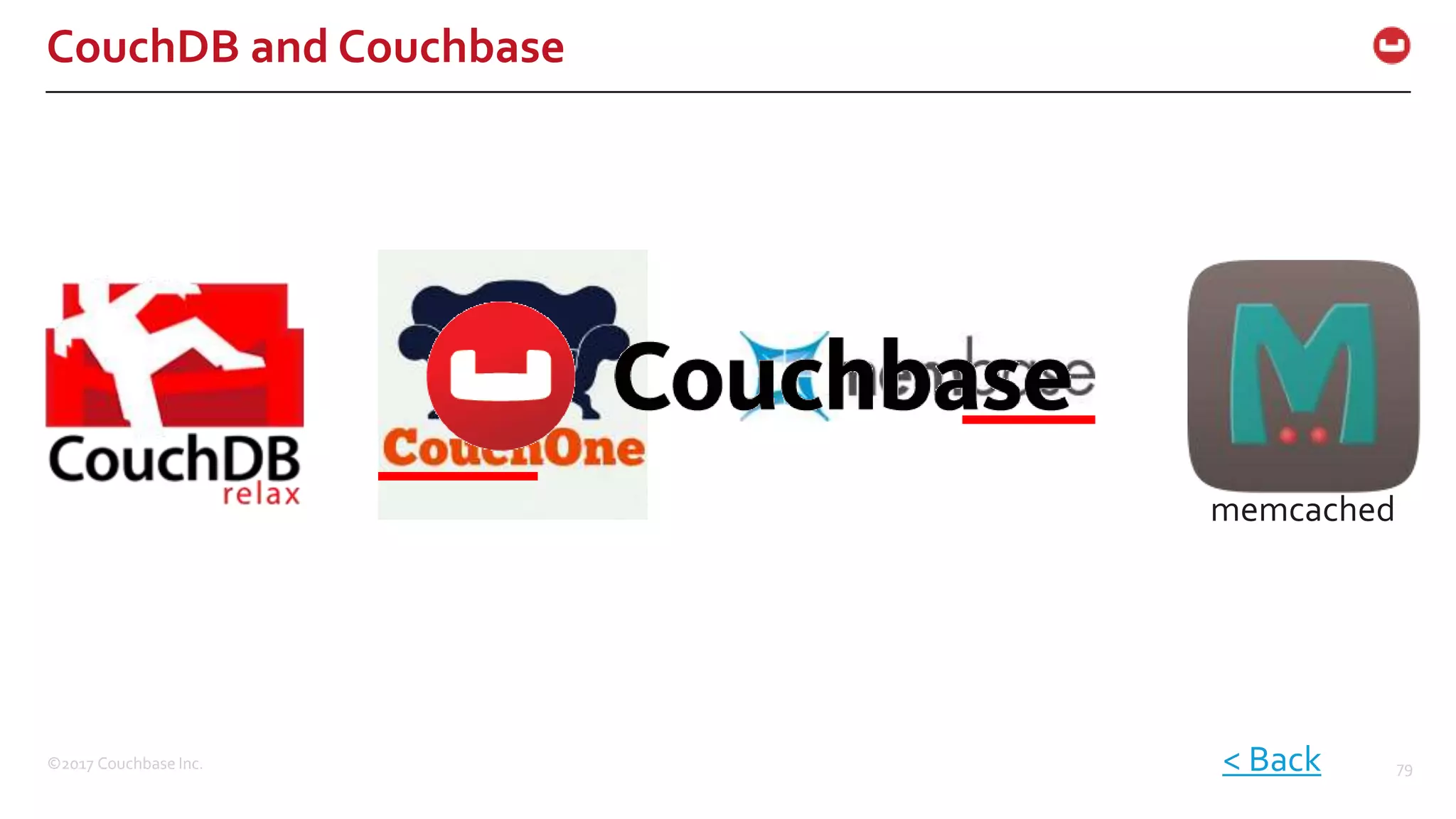 ©2017 Couchbase Inc. 79
CouchDB and Couchbase
< Back
memcached
 