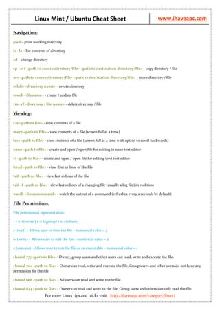 Linux command line cheatsheet | PDF