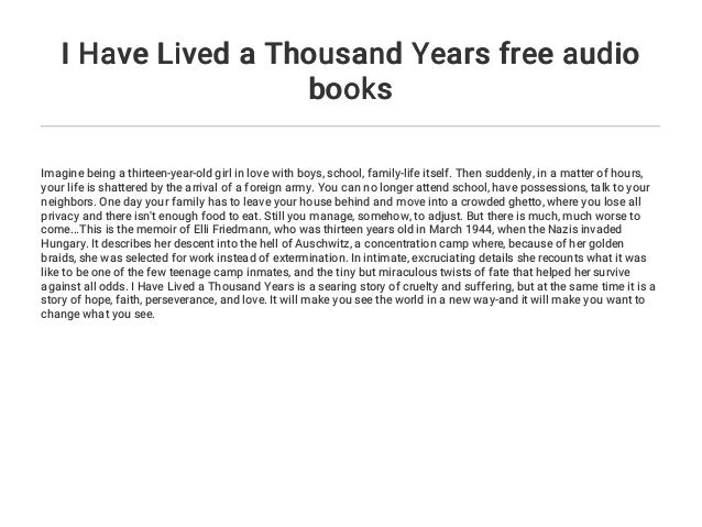 i have lived a thousand years audiobook