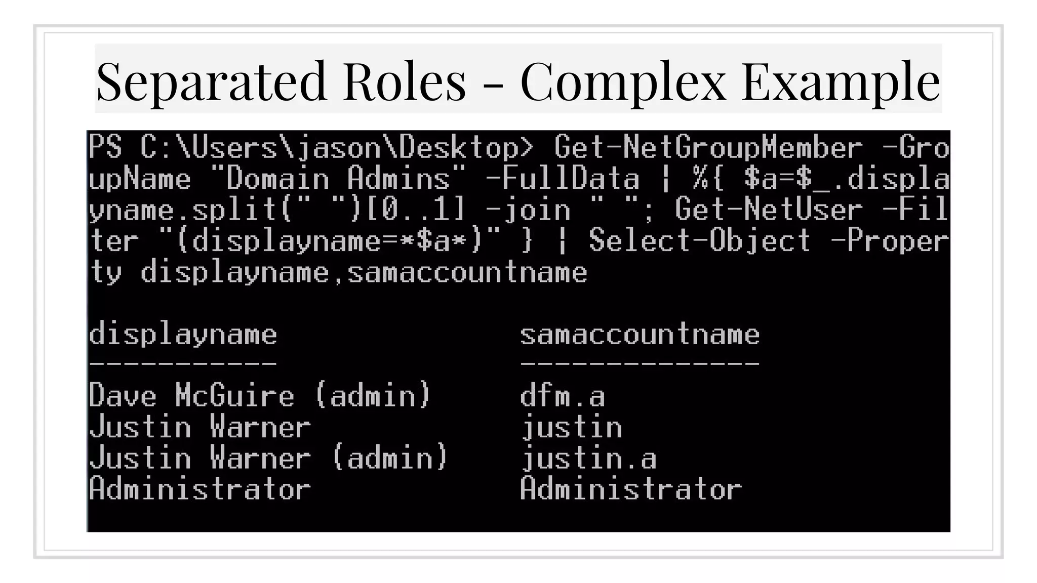 Separated Roles - Complex Example
 