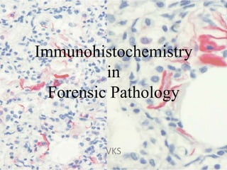 Immunohistochemistry
in
Forensic Pathology
VKS
 