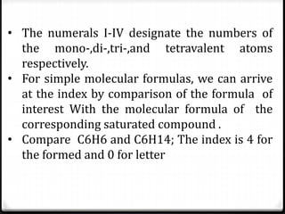 Index of hydrogen deficiency | PPTX