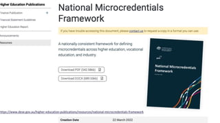 3
https://www.dese.gov.au/higher-education-publications/resources/national-microcredentials-framework
 