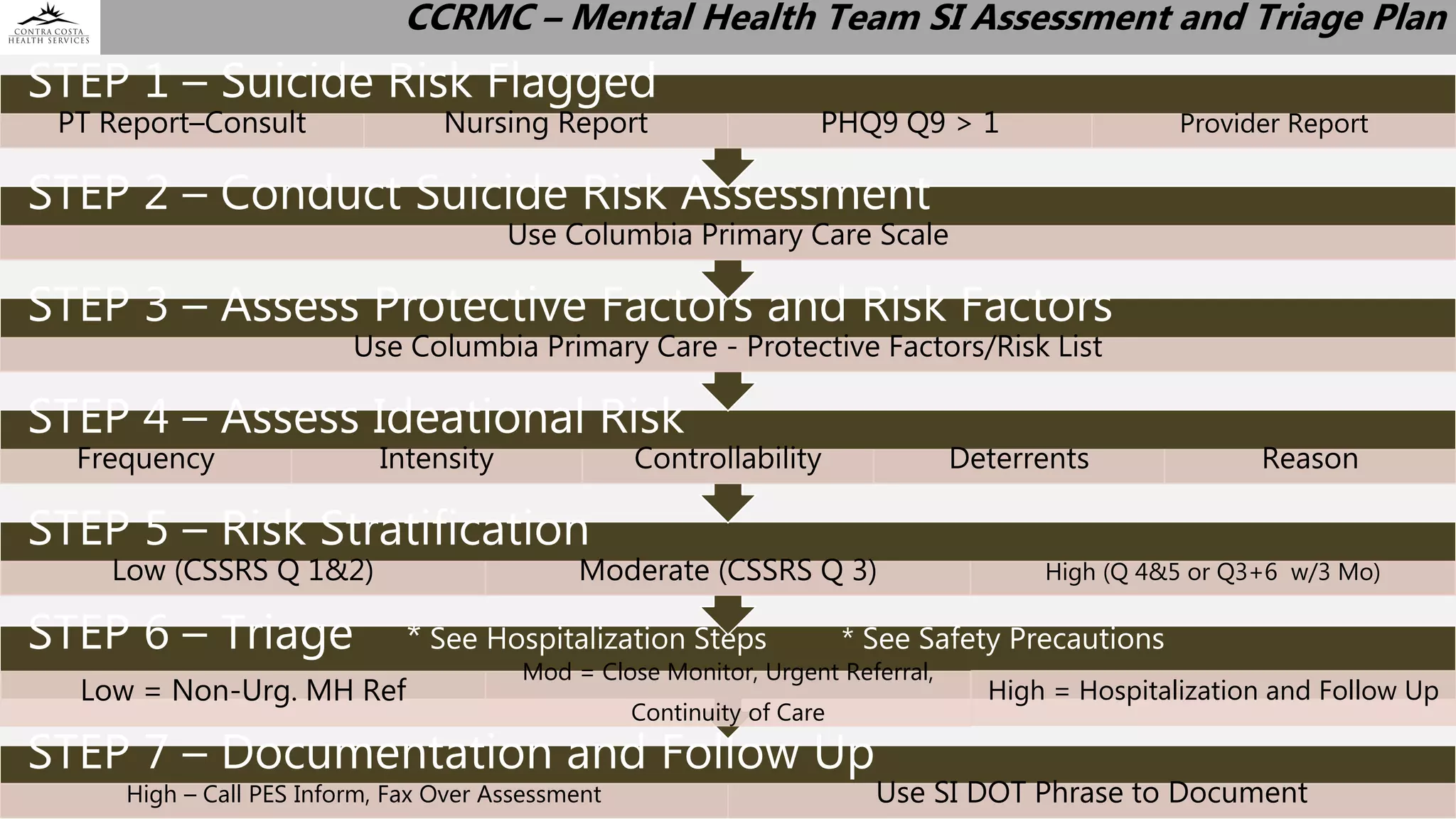 Si Risk Suicide Risk Assessment Workflow Training: Primary Care | PPTX