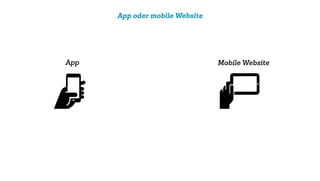 App oder mobile Website
App Mobile Website
 