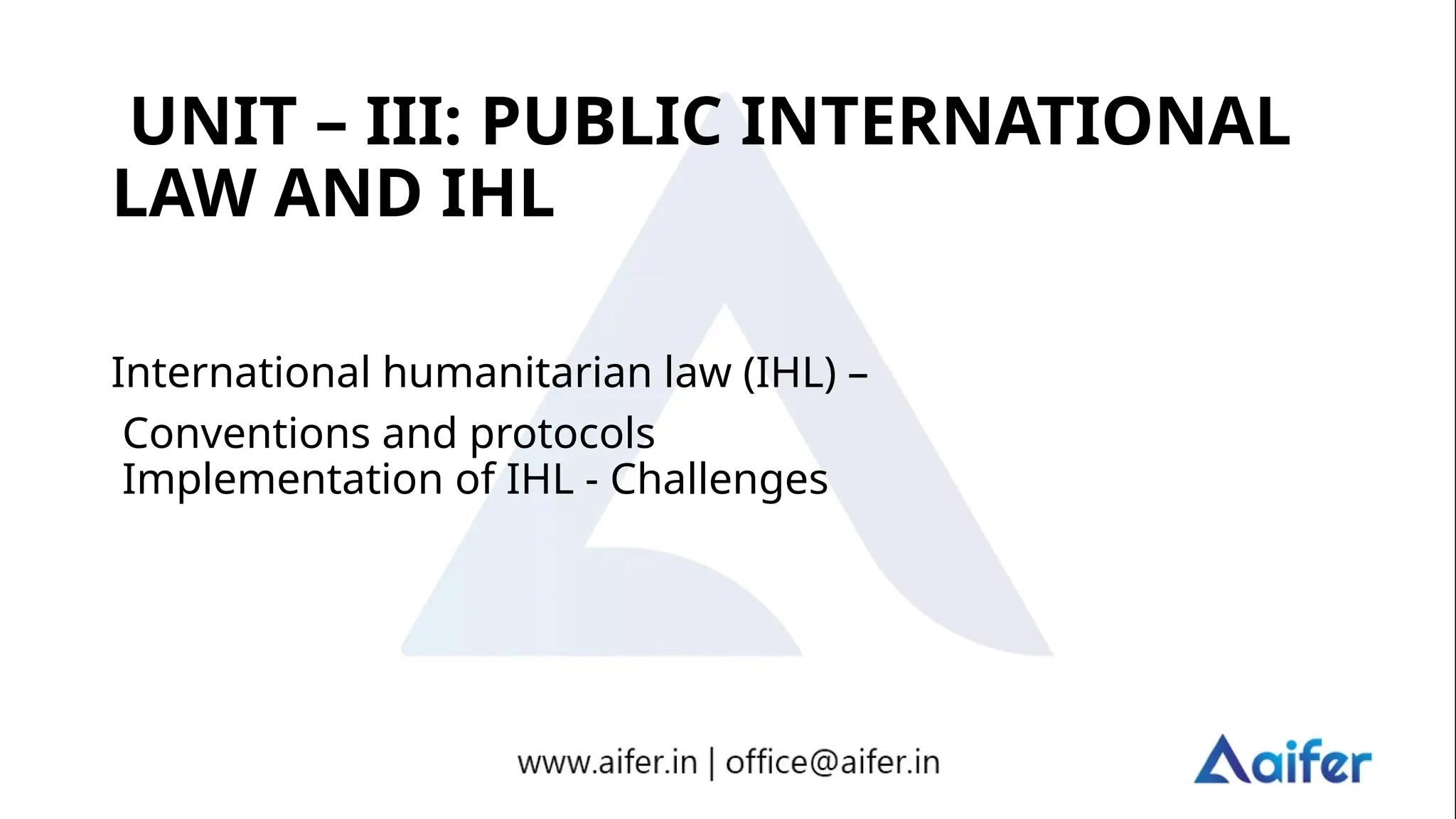 International Humanitarian Law and Human Rights pptx | PPTX | Law