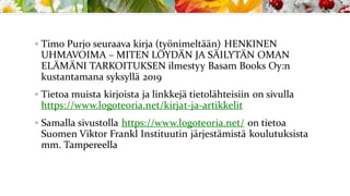 Ihminen ja olemassaolon tarkoitus