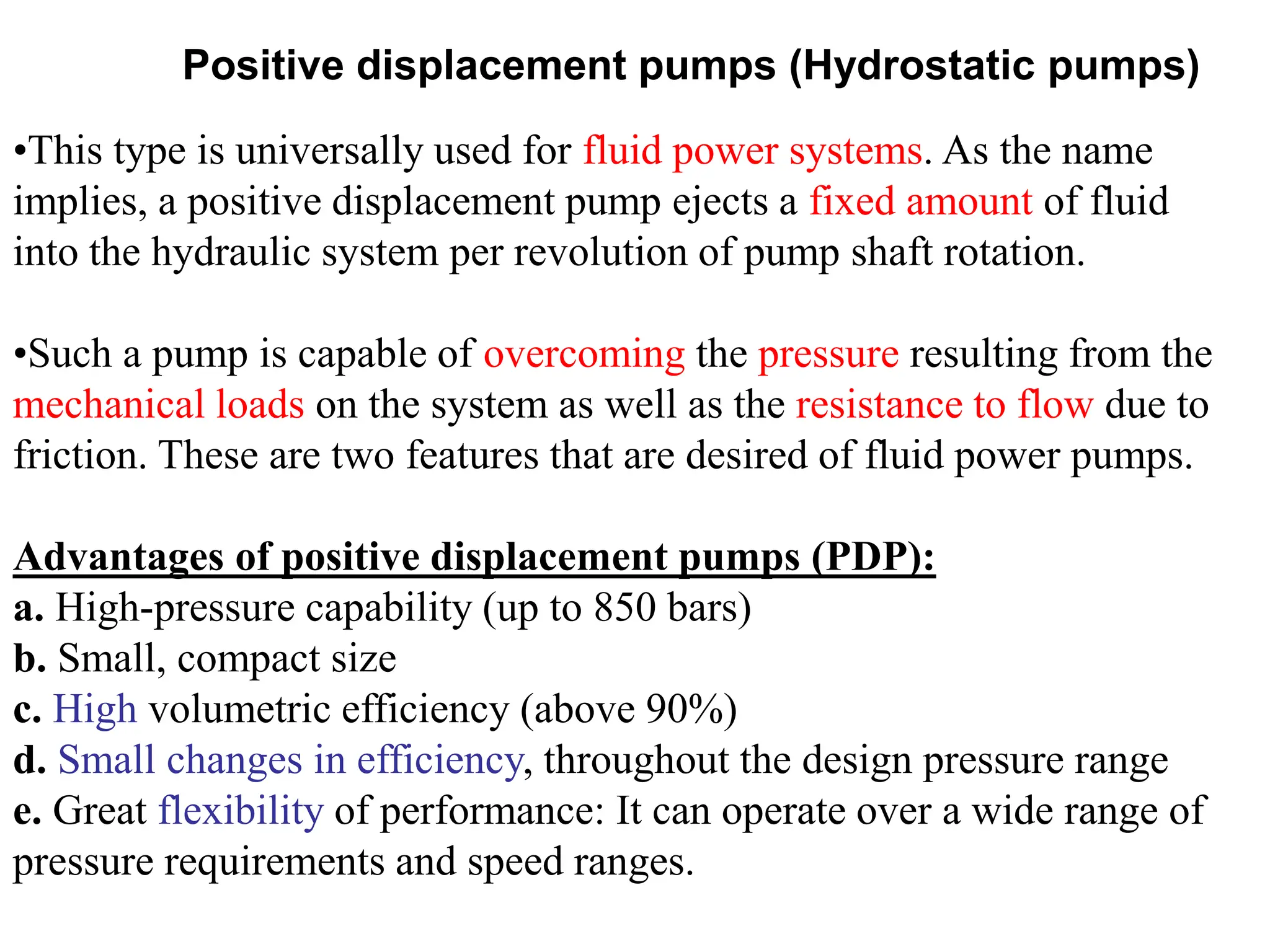 Industrial hydraulics -working of positive displacement pump | PPT