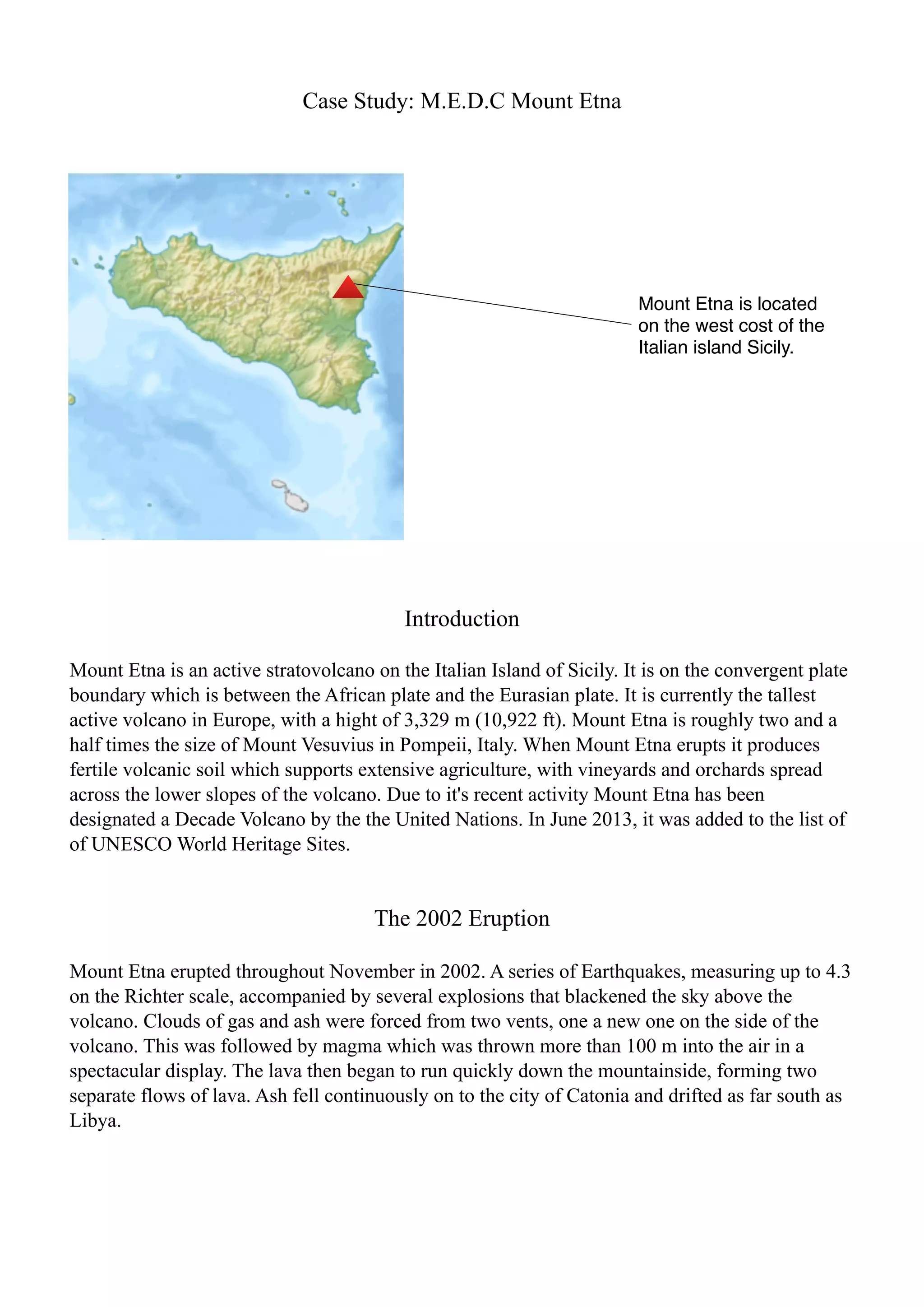Mount etna case study | PDF