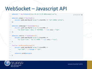WebSocket	–	Javascript	API
 