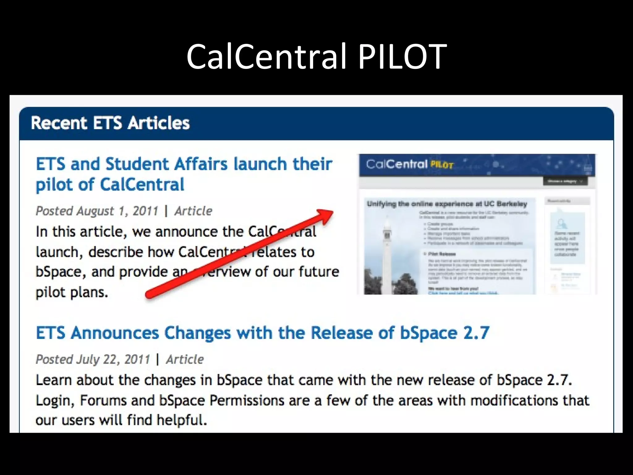 CalCentral PILOT