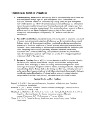 Enabling Objectives On First Rotation Health Psychology: Chronic Pain Rotation and Training Syllabus | PDF