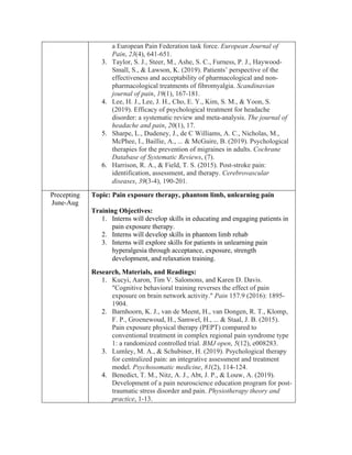 Health Psychology: Chronic Pain Rotation and Training Syllabus | PDF
