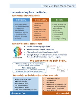 Chronic Pain RN Health Educator - Patient Skills | PDF
