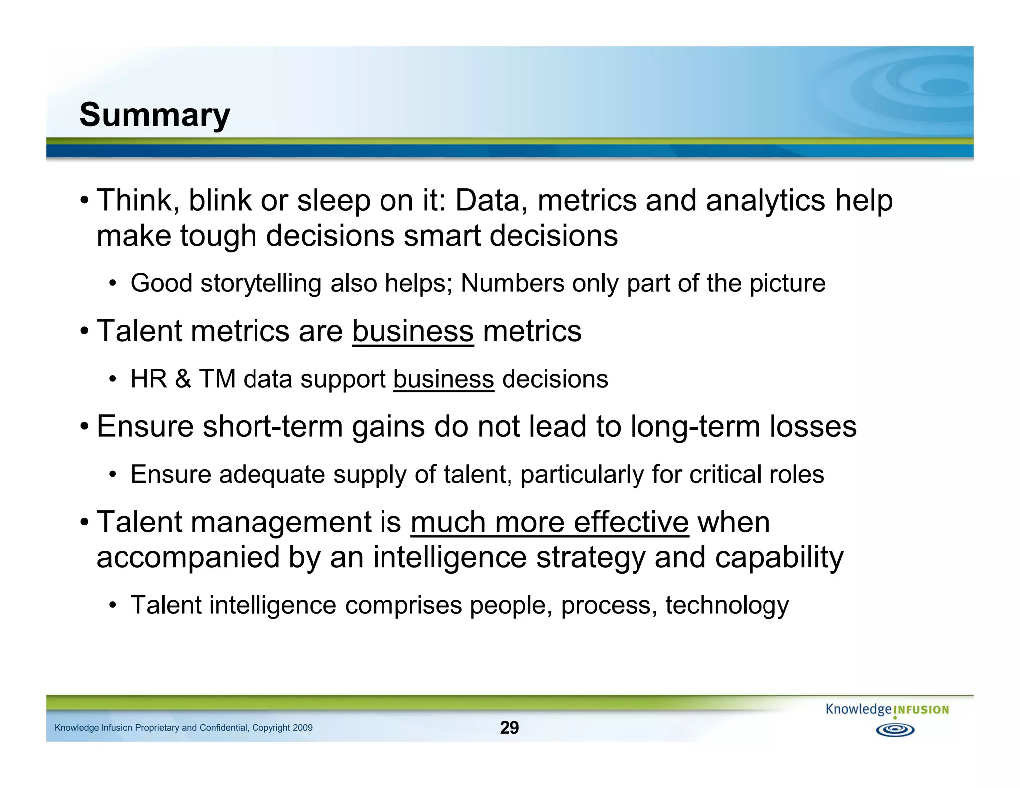 Talent Intelligence: Using Measurement to Better Manage the Workforce and HR - IHRIM Affinity Group
