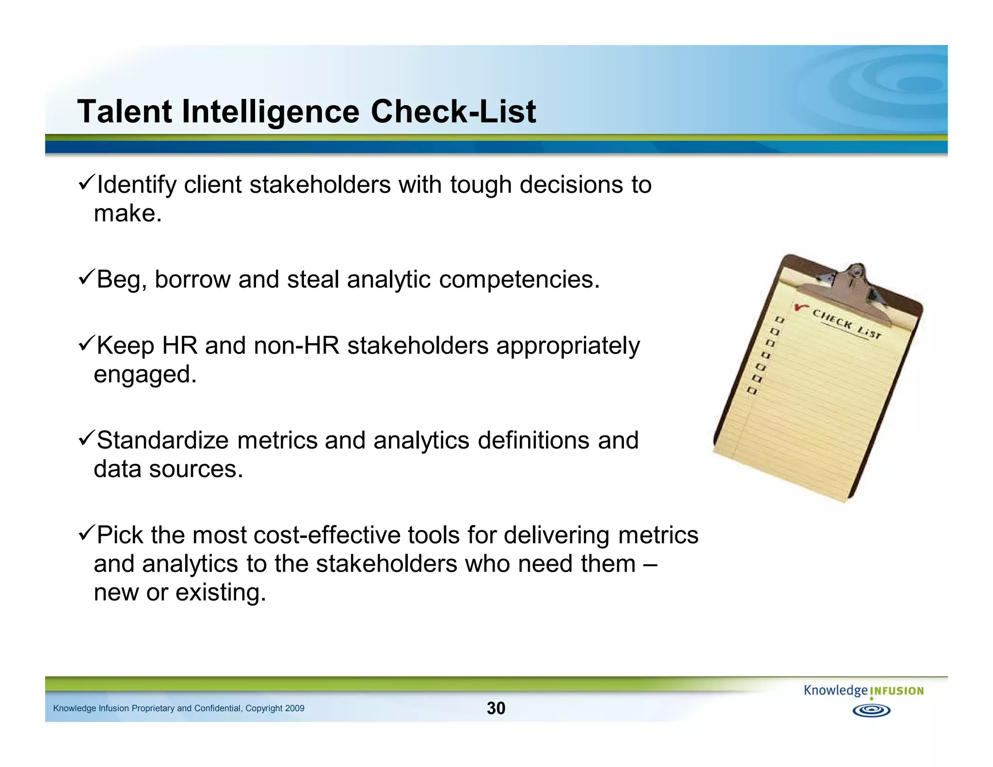Talent Intelligence: Using Measurement to Better Manage the Workforce and HR - IHRIM Affinity Group