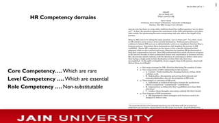 37
HR Competency domains
Core Competency…. Which are rare
Level Competency …. Which are essential
Role Competency …. Non-substitutable
 