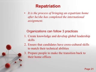 INTERNATIONAL HUMAN RESOURCE MANAGEMENT | PPT
