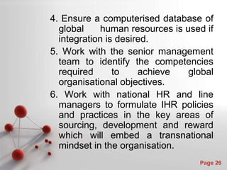 INTERNATIONAL HUMAN RESOURCE MANAGEMENT | PPT