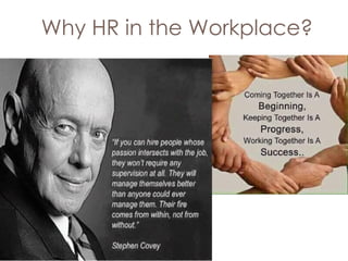 Why HR in the Workplace?
 