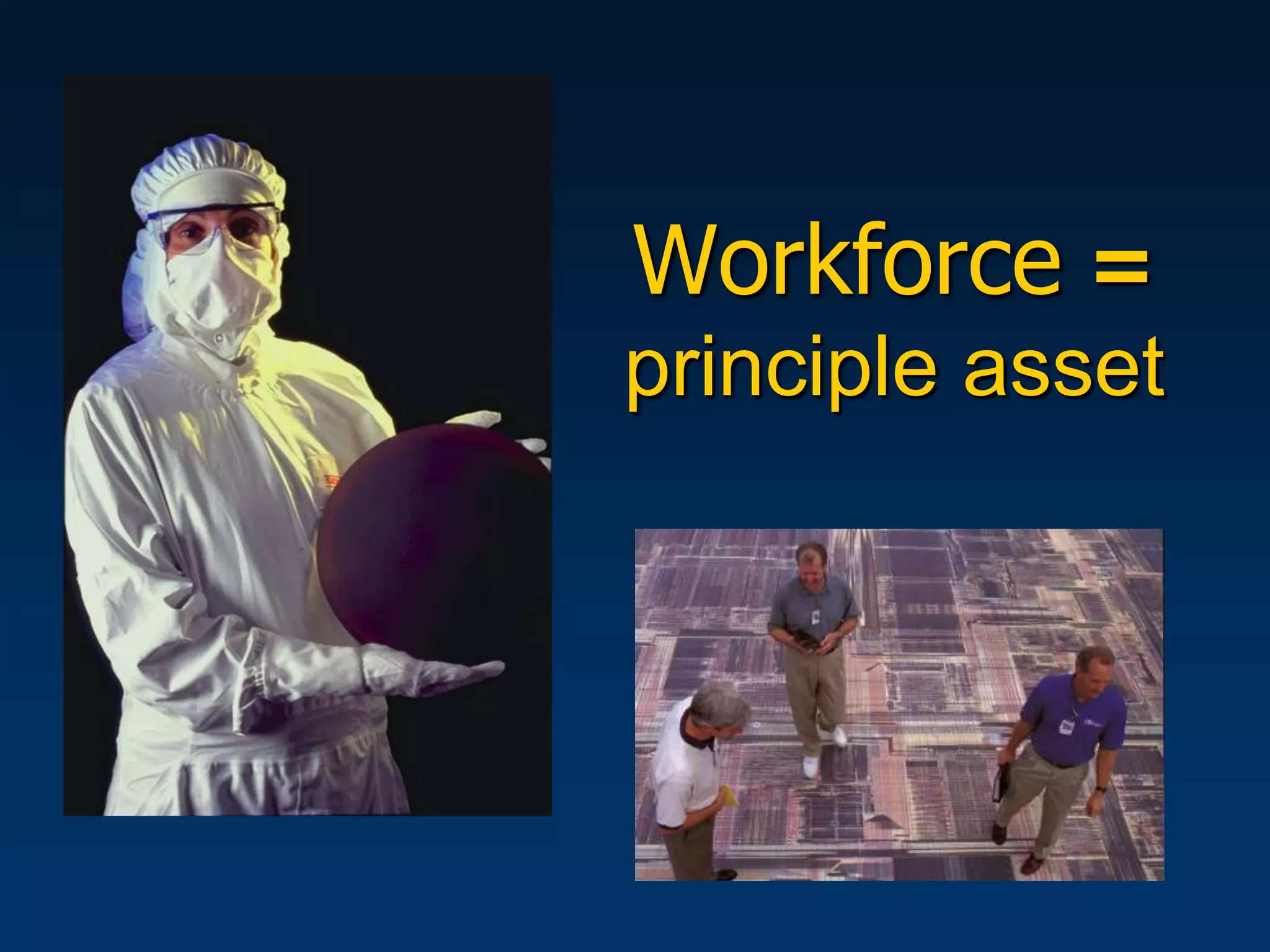 Workforce =
principle asset
 