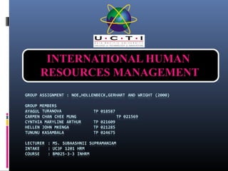 INTERNATIONAL HUMAN
RESOURCES MANAGEMENT
 