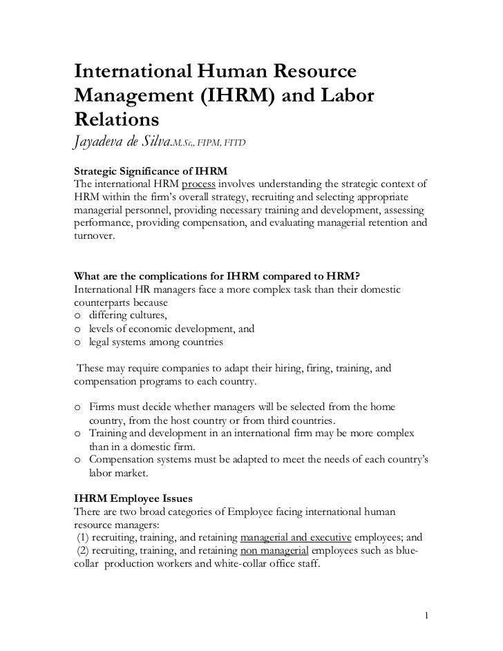 labor relations specialist resume