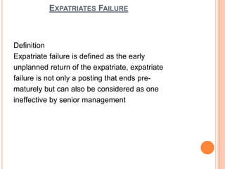 expatriate failure definition