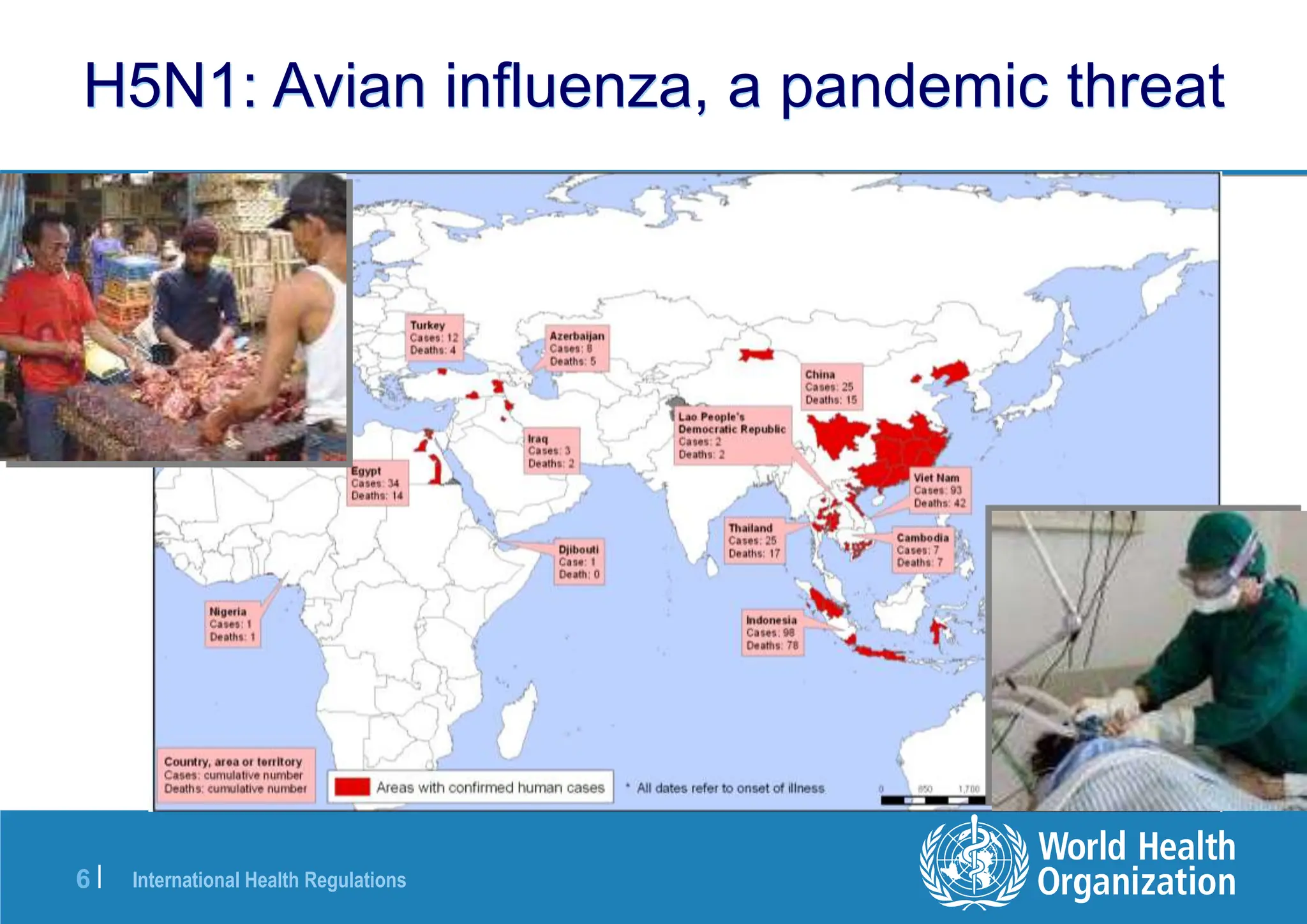 International Health Regulations
6 |
H5N1: Avian influenza, a pandemic threat
 