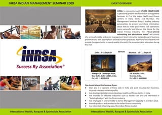 IHRSA India 2009 Management Seminar