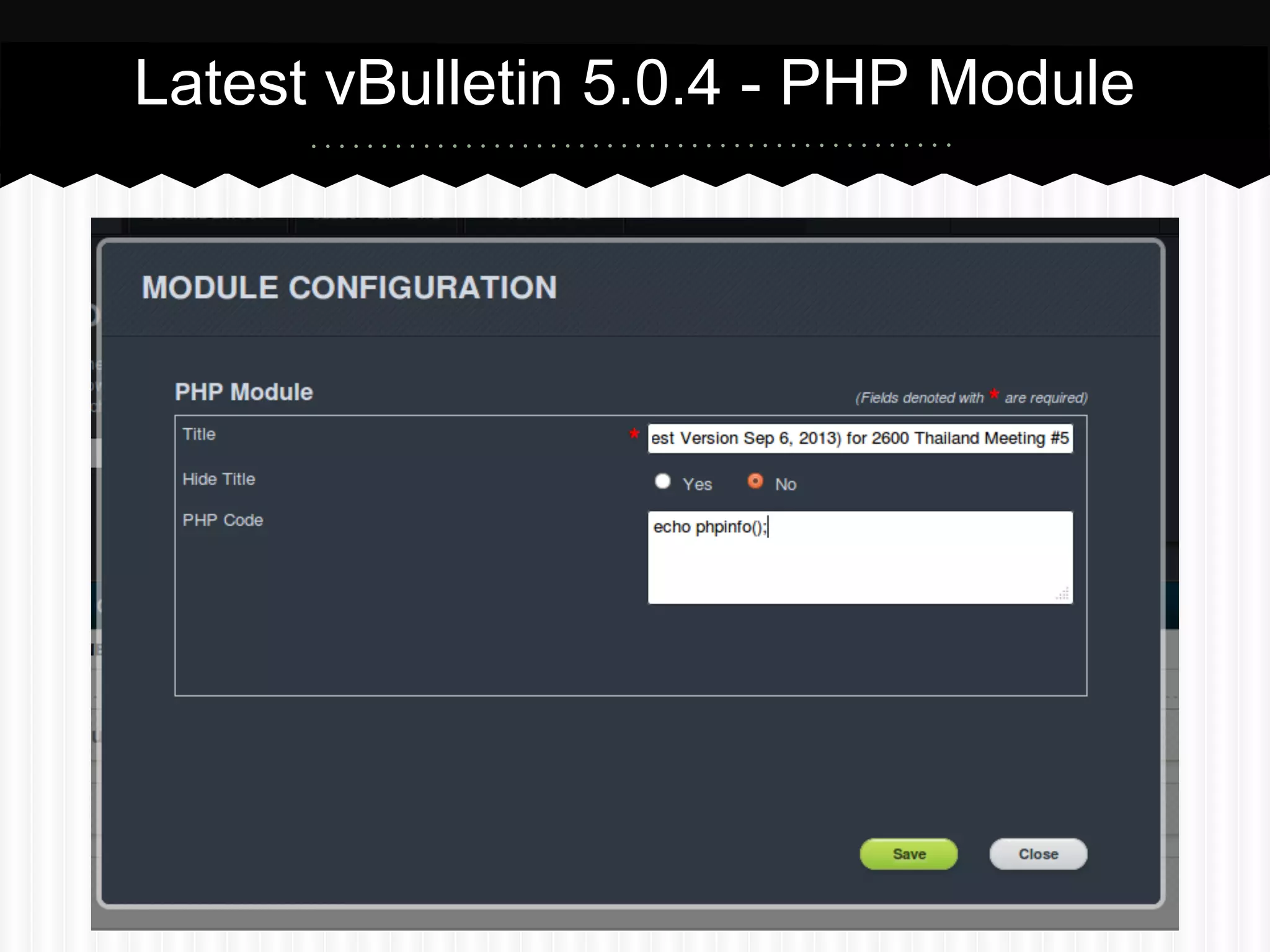 Latest vBulletin 5.0.4 - PHP Module 
 