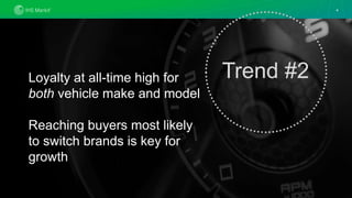 Confidential. © 2019 IHS Markit®. All rights reserved.
Loyalty at all-time high for
both vehicle make and model
Reaching buyers most likely
to switch brands is key for
growth
4
Trend #2
 