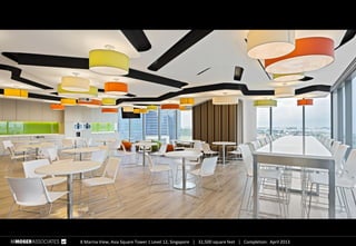 8 Marina View, Asia Square Tower 1 Level 12, Singapore  32,500 square feet  Completion: April 2013
 