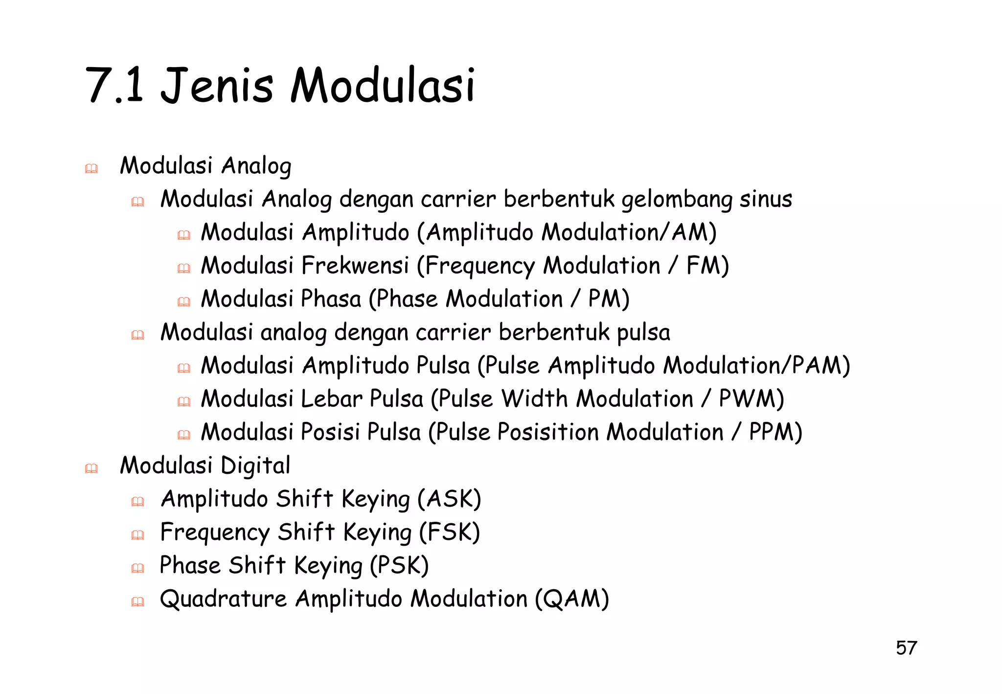 dBm = dBmO + dBr20MATERI : DASAR-DASAR TRANSMISIINSTRUKTUR  :  SOENANTYO E.S/ 560310BIDANG :	*>  KOMPONEN TRANSMISI	*>  MULTIPLEXING	*>  MODULASI