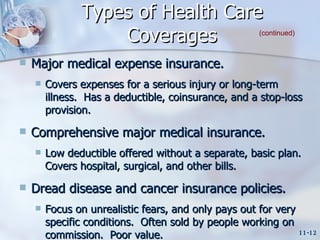 HUSC 3366 Chapter 9 Health and Disability Insurance | PPT