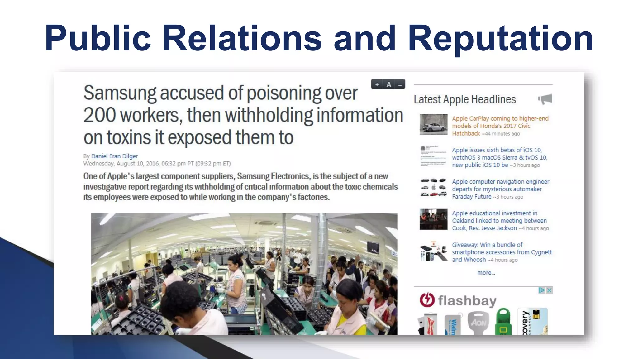 Public Relations and Reputation
 