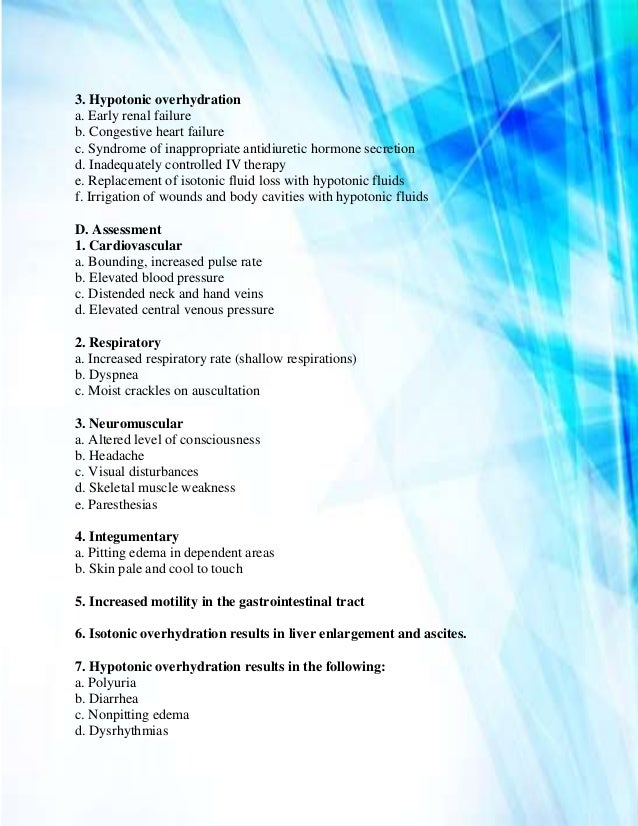 Fluid Volume Excess Notes