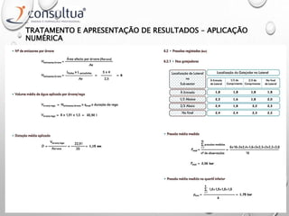TRATAMENTO E APRESENTAÇÃO DE RESULTADOS – APLICAÇÃO
NUMÉRICA
 