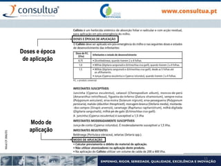 Mod.CF.066/01
11
Modo de
aplicação
Doses e época
de aplicação
 