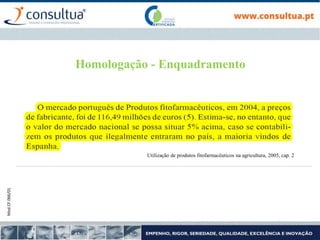 Mod.CF.066/01
Utilização de produtos fitofarmacêuticos na agricultura, 2005, cap. 2
Homologação - Enquadramento
 