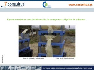 Mod.CF.066/01
Sistema modular com desidratação da componente líquida do efluente
Fonte: BASF: sistema Osmofilm®
Fonte: CC Aplicação Fitofarmacêuticos
 